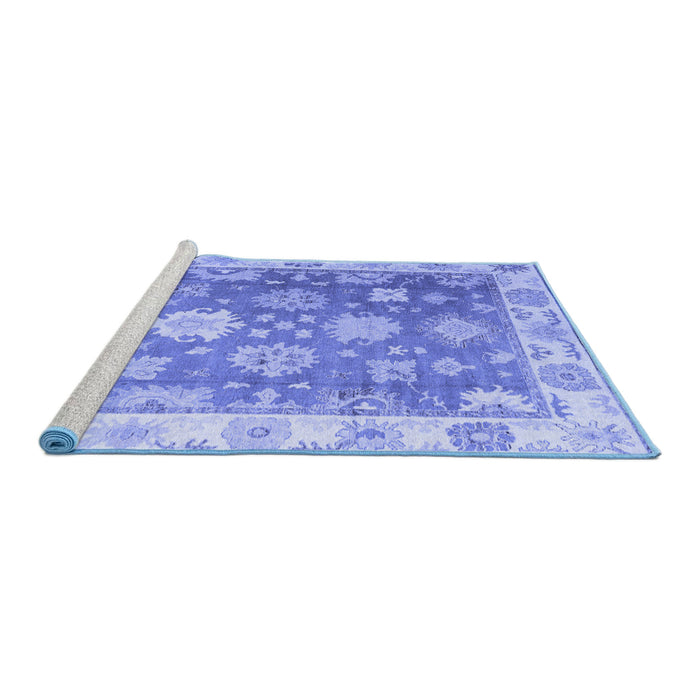 Sideview of Machine Washable Oriental Blue Traditional Rug, wshabs4597blu