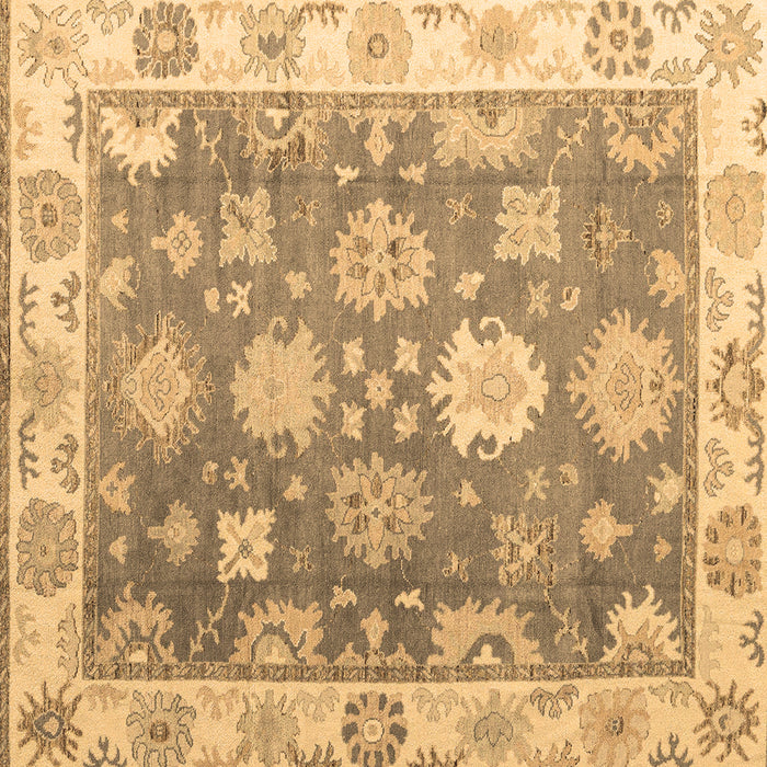 Square Machine Washable Oriental Brown Traditional Rug, wshabs4597brn