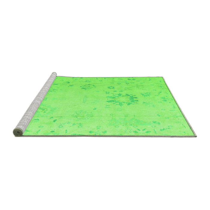 Sideview of Machine Washable Oriental Green Traditional Area Rugs, wshabs4598grn