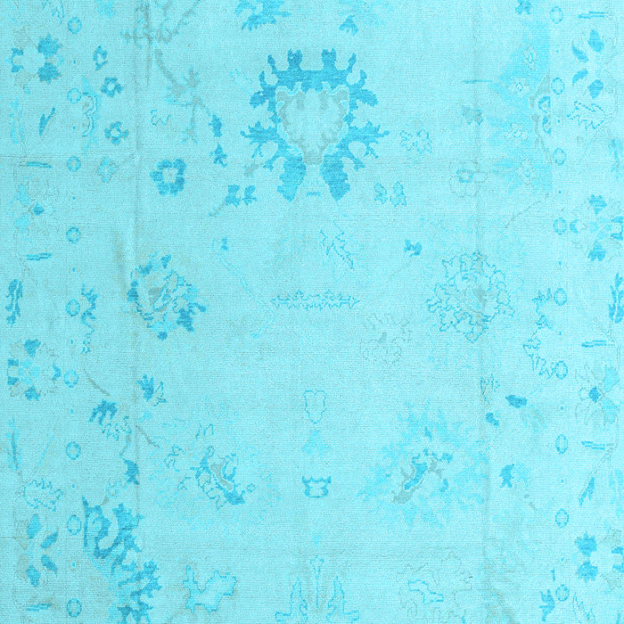 Machine Washable Oriental Light Blue Traditional Rug, wshabs4598lblu