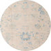 Round Abstract Wheat Beige Oriental Rug, abs4598