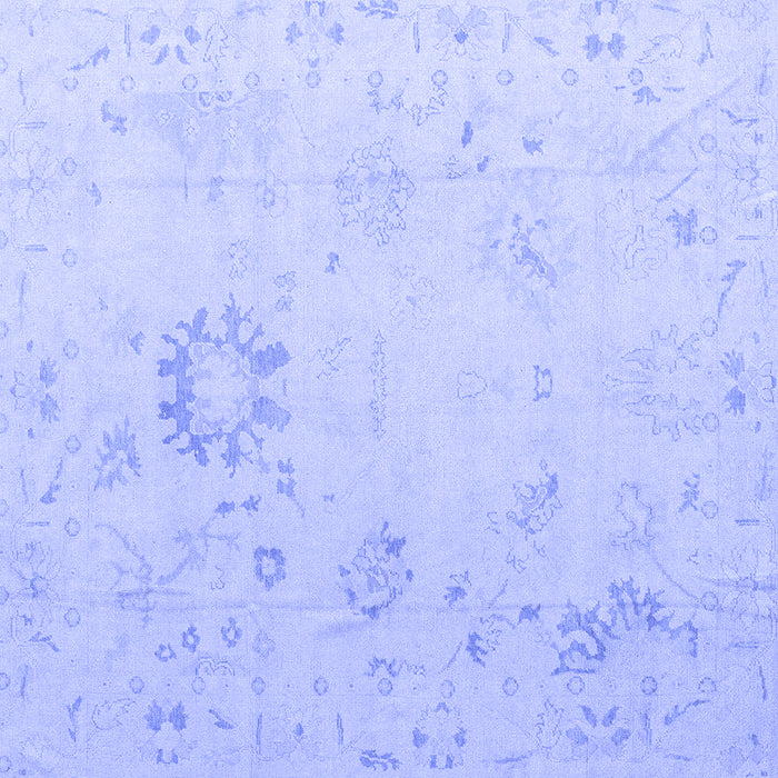 Square Machine Washable Oriental Blue Traditional Rug, wshabs4598blu