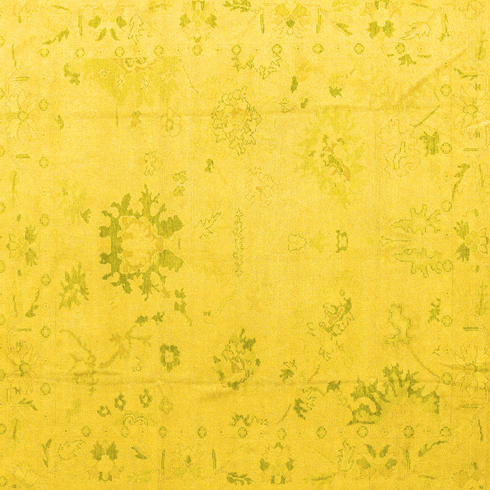 Square Oriental Yellow Traditional Rug, abs4598yw