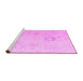 Sideview of Machine Washable Oriental Pink Traditional Rug, wshabs4598pnk