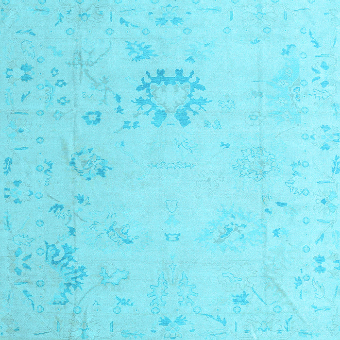 Square Machine Washable Oriental Light Blue Traditional Rug, wshabs4598lblu