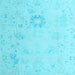 Square Machine Washable Oriental Light Blue Traditional Rug, wshabs4598lblu