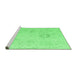 Sideview of Machine Washable Oriental Emerald Green Traditional Area Rugs, wshabs4598emgrn