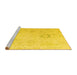 Sideview of Machine Washable Oriental Yellow Traditional Rug, wshabs4598yw