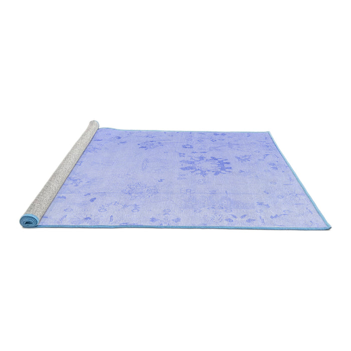 Sideview of Machine Washable Oriental Blue Traditional Rug, wshabs4598blu