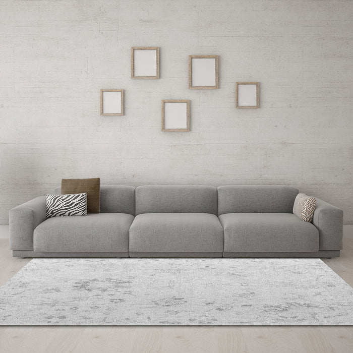 Machine Washable Oriental Gray Traditional Rug in a Living Room,, wshabs4598gry