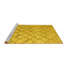 Sideview of Machine Washable Abstract Yellow Modern Rug, wshabs4599yw