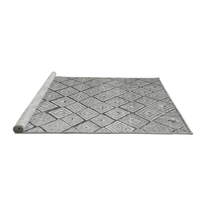 Sideview of Machine Washable Abstract Gray Modern Rug, wshabs4599gry