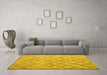 Machine Washable Abstract Yellow Modern Rug in a Living Room, wshabs4599yw