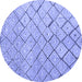 Round Machine Washable Abstract Blue Modern Rug, wshabs4599blu