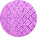 Round Machine Washable Abstract Purple Modern Area Rugs, wshabs4599pur