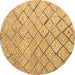 Round Abstract Brown Modern Rug, abs4599brn