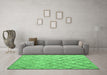 Machine Washable Abstract Emerald Green Modern Area Rugs in a Living Room,, wshabs4599emgrn