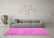 Machine Washable Abstract Pink Modern Rug in a Living Room, wshabs4599pnk