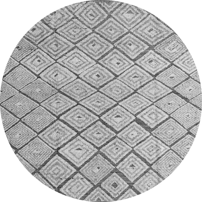 Round Machine Washable Abstract Gray Modern Rug, wshabs4599gry