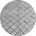 Round Machine Washable Abstract Gray Modern Rug, wshabs4599gry