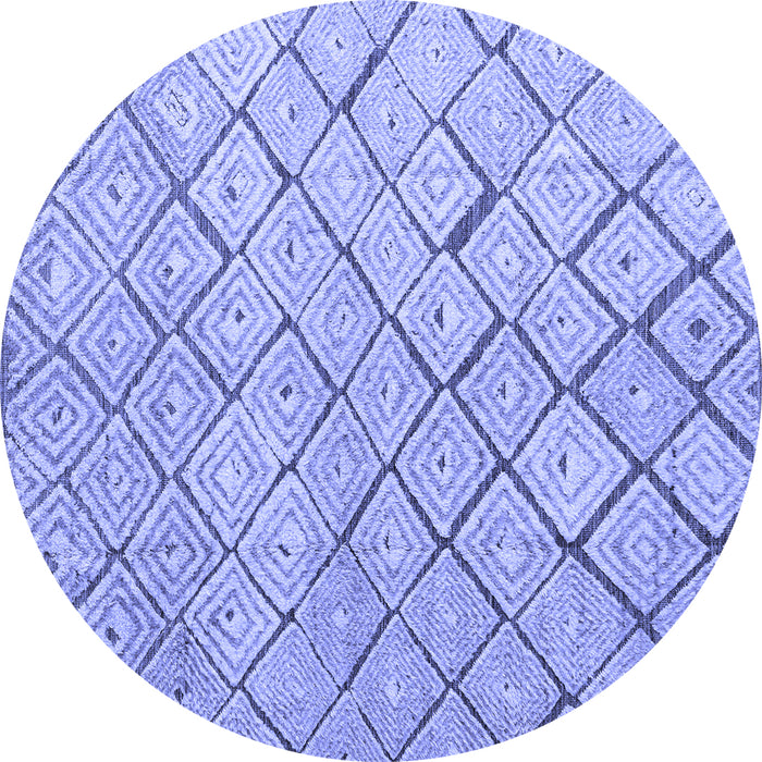 Round Abstract Blue Modern Rug, abs4599blu
