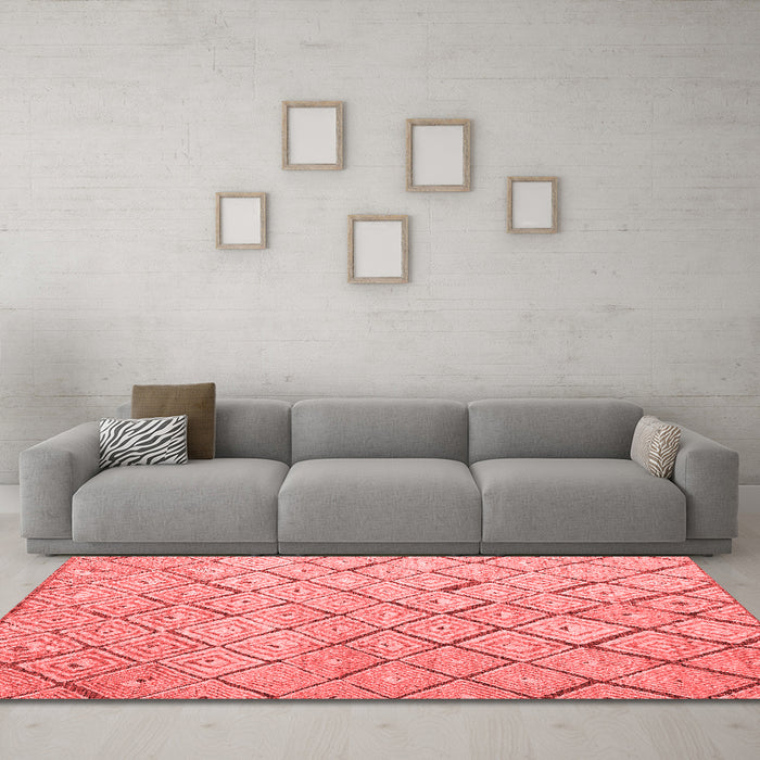 Modern Red Washable Rugs