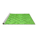 Sideview of Machine Washable Abstract Green Modern Area Rugs, wshabs4599grn