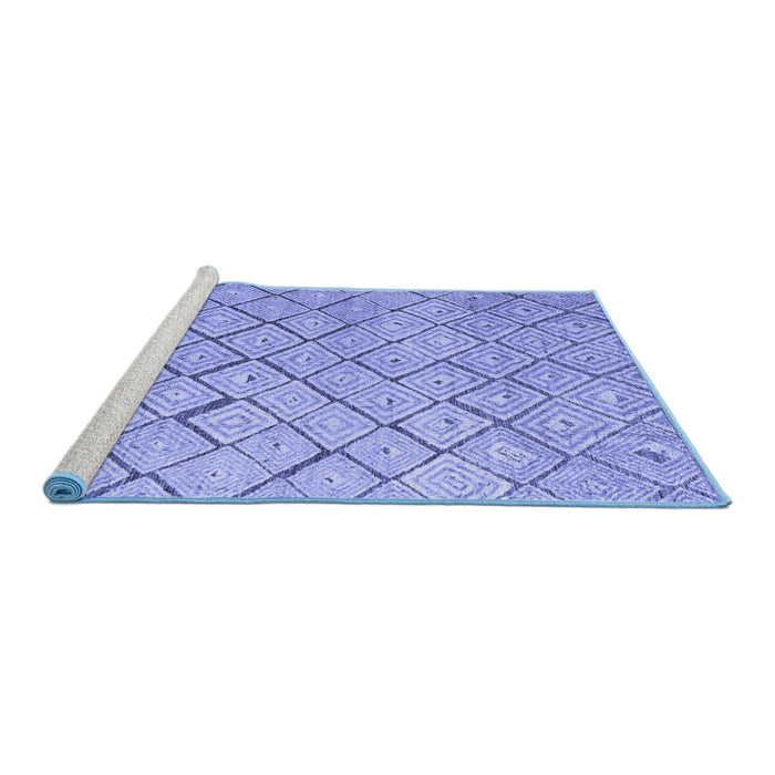 Sideview of Machine Washable Abstract Blue Modern Rug, wshabs4599blu