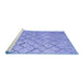 Sideview of Machine Washable Abstract Blue Modern Rug, wshabs4599blu