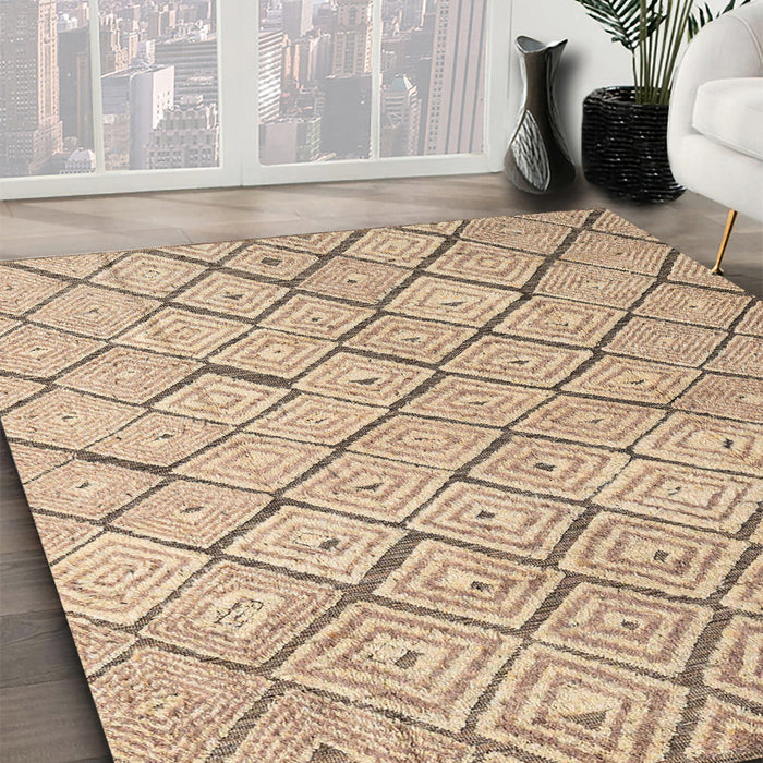 Machine Washable Abstract Brown Rug in a Family Room, wshabs4599