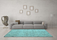 Machine Washable Abstract Light Blue Modern Rug, wshabs4599lblu