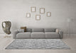 Machine Washable Abstract Gray Modern Rug in a Living Room,, wshabs4599gry