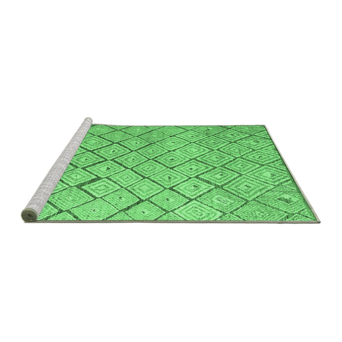 Sideview of Machine Washable Abstract Emerald Green Modern Area Rugs, wshabs4599emgrn
