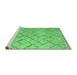 Sideview of Machine Washable Abstract Emerald Green Modern Area Rugs, wshabs4599emgrn