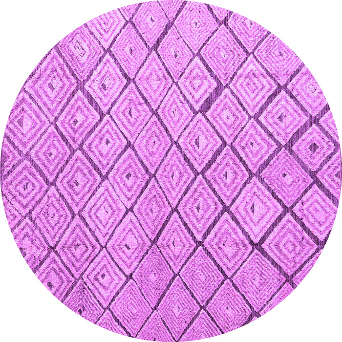 Round Abstract Purple Modern Rug, abs4599pur