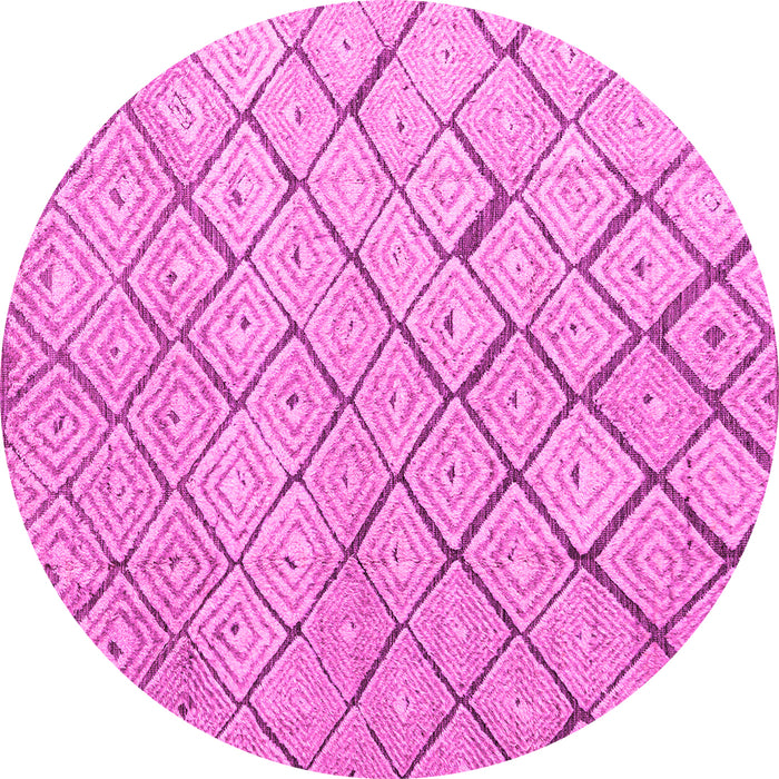 Round Machine Washable Abstract Pink Modern Rug, wshabs4599pnk