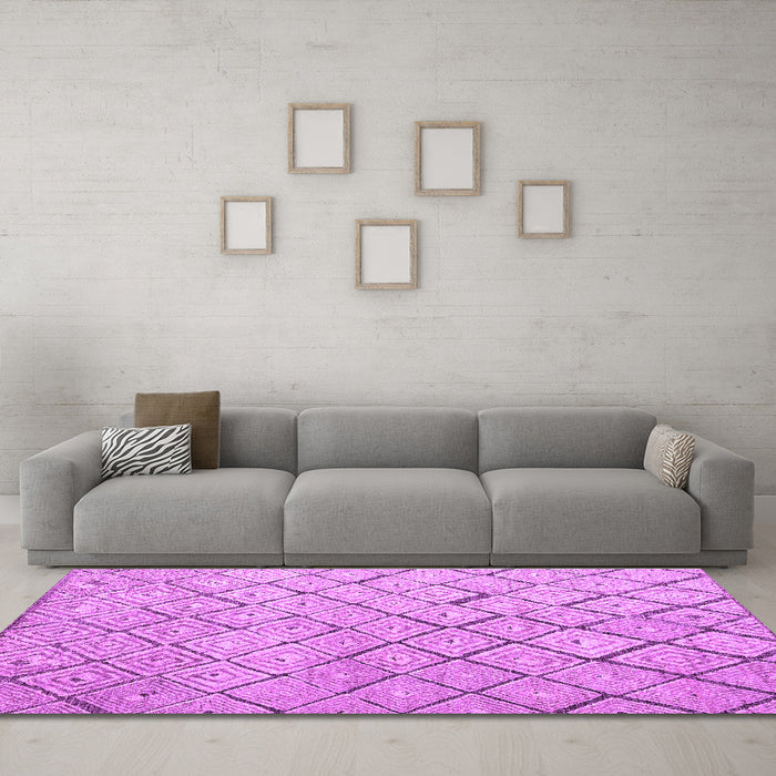 Machine Washable Abstract Purple Modern Area Rugs in a Living Room, wshabs4599pur