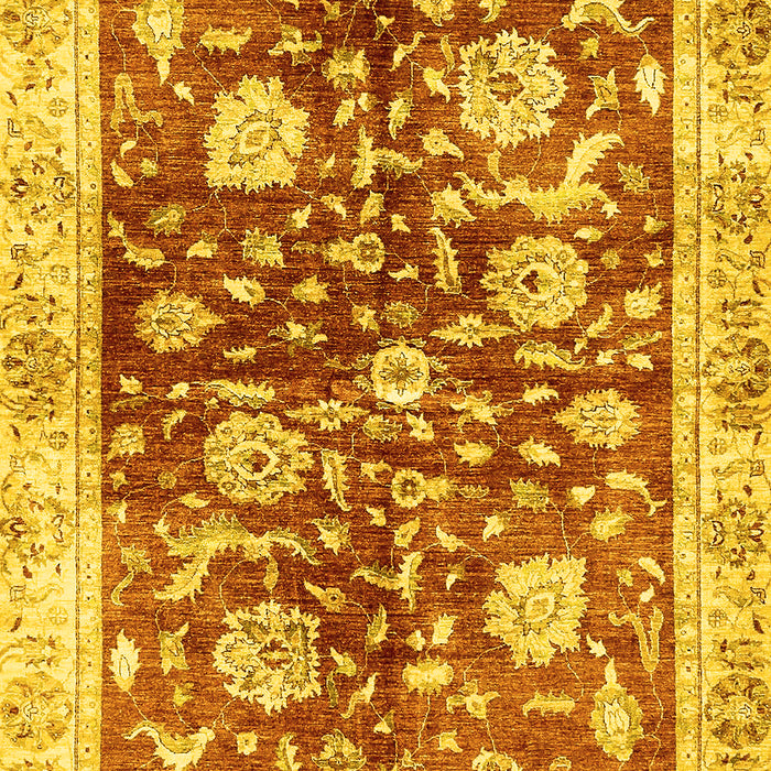 Machine Washable Oriental Yellow Traditional Rug, wshabs459yw