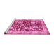 Sideview of Machine Washable Oriental Pink Traditional Rug, wshabs459pnk