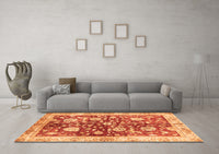 Machine Washable Oriental Orange Traditional Rug, wshabs459org