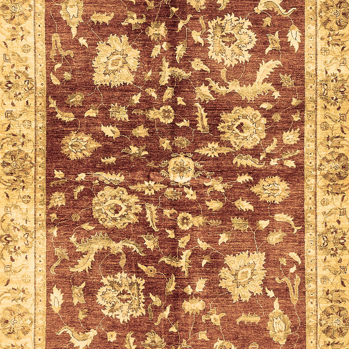Machine Washable Oriental Brown Traditional Rug, wshabs459brn