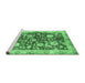 Sideview of Machine Washable Oriental Emerald Green Traditional Area Rugs, wshabs459emgrn