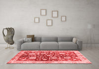 Machine Washable Oriental Red Traditional Rug, wshabs459red