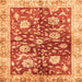 Square Machine Washable Oriental Orange Traditional Area Rugs, wshabs459org