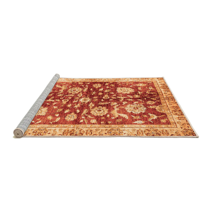 Sideview of Machine Washable Oriental Orange Traditional Area Rugs, wshabs459org