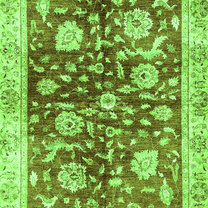 Machine Washable Oriental Green Traditional Area Rugs, wshabs459grn