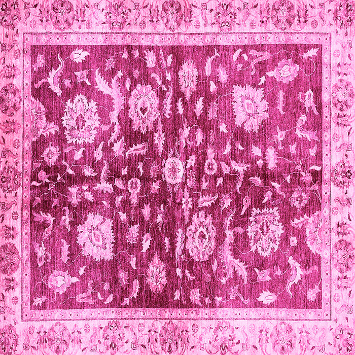 Square Oriental Pink Traditional Rug, abs459pnk