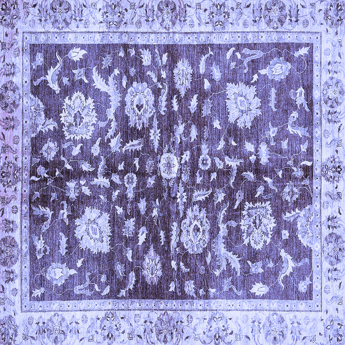 Square Machine Washable Oriental Blue Traditional Rug, wshabs459blu