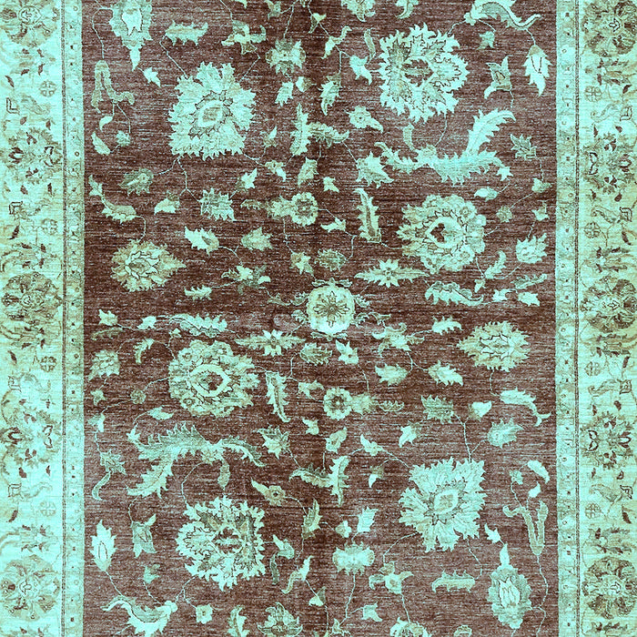 Machine Washable Oriental Light Blue Traditional Rug, wshabs459lblu