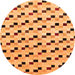 Round Machine Washable Abstract Orange Modern Area Rugs, wshabs45org